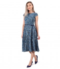 Rochie eleganta din viscoza imprimata cu motive paisley