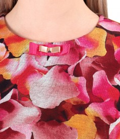 Rochie din jerse elastic imprimat cu motive florale