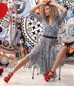 Rochie din viscoza imprimata cu motive paisley