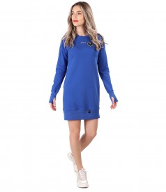 Rochie tip hanorac din bumbac uni