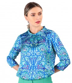 Bluza din saten imprimat cu motive paisley