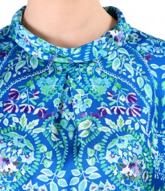 Bluza din saten imprimat cu motive paisley