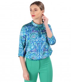 Bluza din saten imprimat cu motive paisley