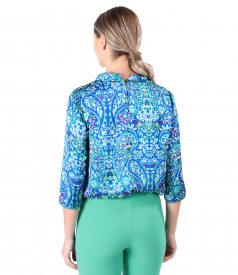 Bluza din saten imprimat cu motive paisley