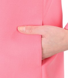 Jacheta eleganta din stofa elastica cu funda la decolteu