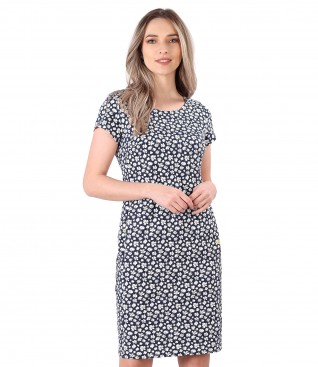 Rochie din bumbac elastic cu buzunare laterale