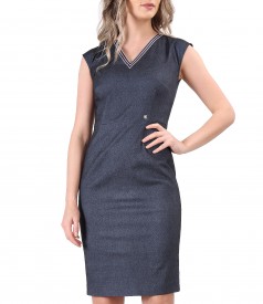 Rochie office din denim elastic