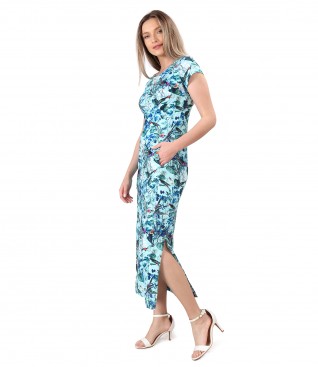 Rochie lunga din bumbac elastic