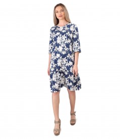 Rochie cu volan din tencel imprimat cu motive florale