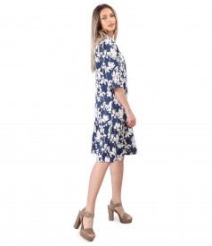 Rochie cu volan din tencel imprimat cu motive florale