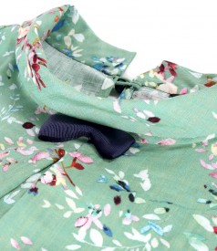 Bluza lejera din bumbac cu viscoza imprimata cu motive florale