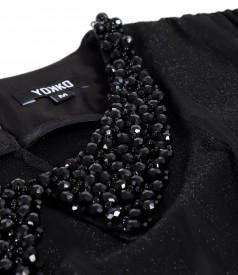 Rochie de ocazie din viscoza cu fir metalic
