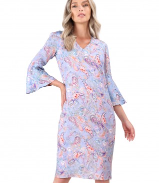 Rochie lejera din serj de viscoza cu motive paisley