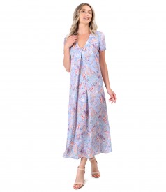 Rochie midi din serj de viscoza imprimata cu motive paisley