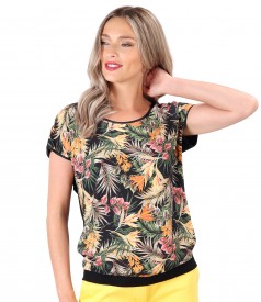 Bluza cu fata imprimata cu motive florale