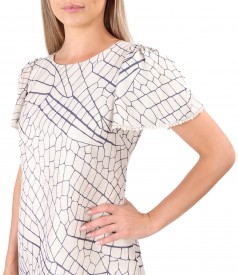 Rochie eleganta cu perle la maneci