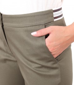 Pantaloni din bumbac texturat