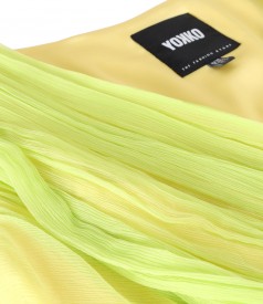 Rochie de seara din voal de matase naturala cu brosa