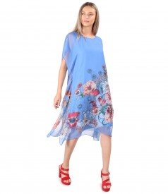 Rochie tip fluture din voal imprimat cu motive florale