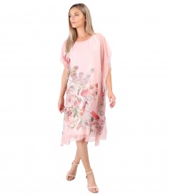 Rochie tip fluture din voal imprimat cu motive florale