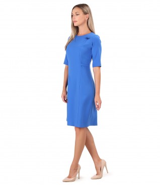 Rochie office evazata cu cusatura decorativa