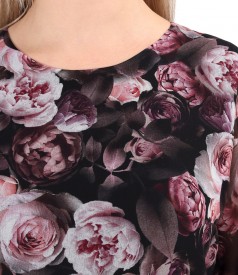 Rochie din voal imprimat cu motive florale