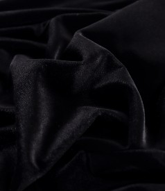 Pantaloni din catifea elastica neagra cu elastic in talie