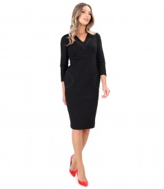 Rochie office midi din jerse elastic gros