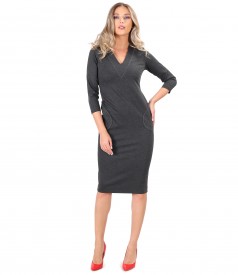 Rochie office midi din jerse elastic gros