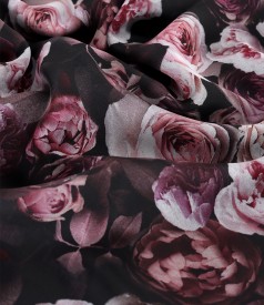 Rochie din voal imprimat digital cu motive florale