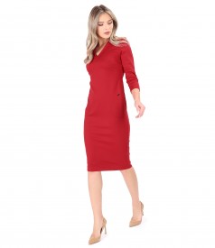 Rochie office midi din jerse elastic gros