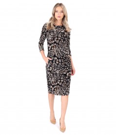 Rochie eleganta din catifea brocata