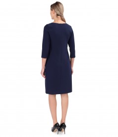 Rochie din stofa elastica decorata cu rips in talie