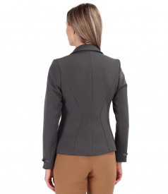 Sacou office din stofa plina elastica cu lant decorativ