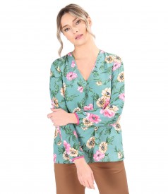 Bluza lejera imprimata cu motive florale