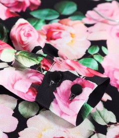 Rochie lejera din saten de viscoza imprimata cu flori