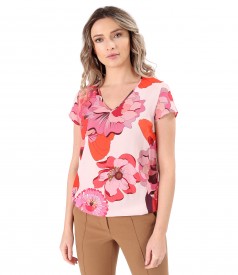 Bluza eleganta din viscoza imprimata cu motive florale