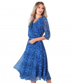 Rochie eleganta din voal imprimat cu motive florale