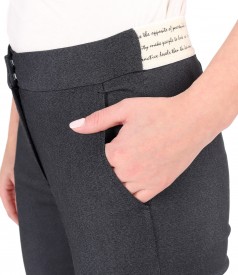Pantaloni pana din denim elastic cu elastic in talie