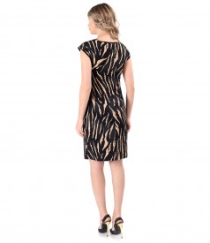 Rochie din jerse elastic cu animal print