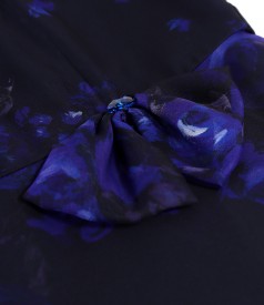 Rochie midi din voal imprimat digital cu motive florale