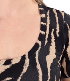 Bluza din jerse elastic cu animal print