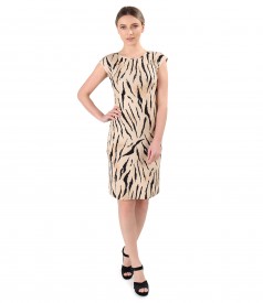 Rochie din jerse elastic cu animal print