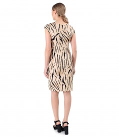 Rochie din jerse elastic cu animal print