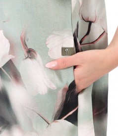 Rochie lejera din viscoza imprimata cu motive florale