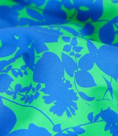 Rochie din bumbac elastic imprimat cu motive florale
