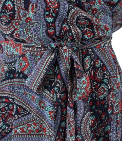 Rochie din voal imprimat cu motive paisley