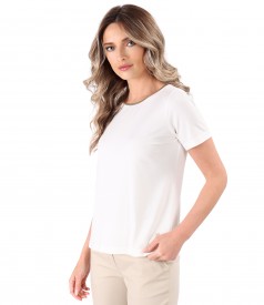 Bluza eleganta din jerse elastic fin cu maneci 3/4