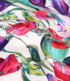 Rochie lejera din matase naturala imprimata cu motive florale