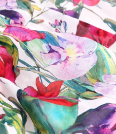 Rochie midi din voal de bumbac imprimat cu motive florale